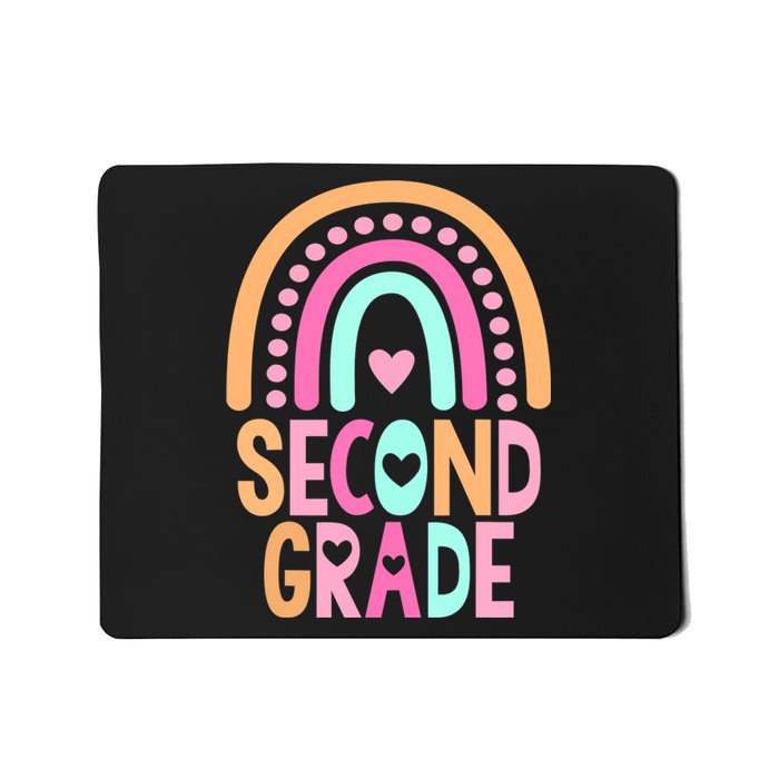 Second Grade Rainbow Girl Boy Teacher Cute 2nd Grade Squad Mousepad