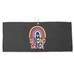 Second Grade Rainbow Girl Boy Teacher Cute 2nd Grade Squad Large Microfiber Waffle Golf Towel