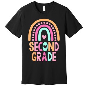 Second Grade Rainbow Girl Boy Teacher Cute 2nd Grade Squad Premium T-Shirt