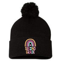 Second Grade Rainbow Girl Boy Teacher Cute 2nd Grade Squad Pom Pom 12in Knit Beanie