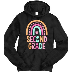 Second Grade Rainbow Girl Boy Teacher Cute 2nd Grade Squad Tie Dye Hoodie