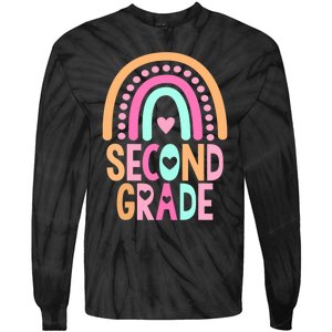 Second Grade Rainbow Girl Boy Teacher Cute 2nd Grade Squad Tie-Dye Long Sleeve Shirt