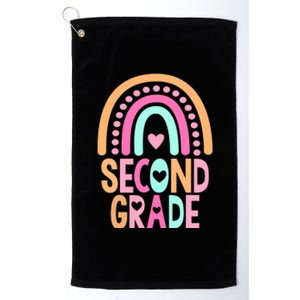 Second Grade Rainbow Girl Boy Teacher Cute 2nd Grade Squad Platinum Collection Golf Towel