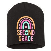 Second Grade Rainbow Girl Boy Teacher Cute 2nd Grade Squad Short Acrylic Beanie