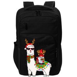 Santa Gnomes Riding Llama Reindeer Christmas Lights  Impact Tech Backpack