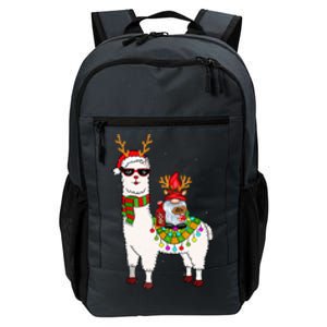 Santa Gnomes Riding Llama Reindeer Christmas Lights  Daily Commute Backpack