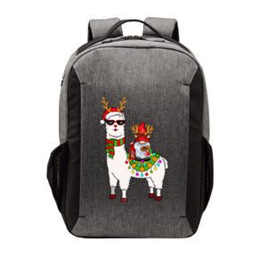 Santa Gnomes Riding Llama Reindeer Christmas Lights  Vector Backpack