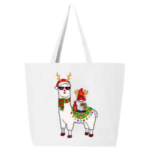 Santa Gnomes Riding Llama Reindeer Christmas Lights  25L Jumbo Tote