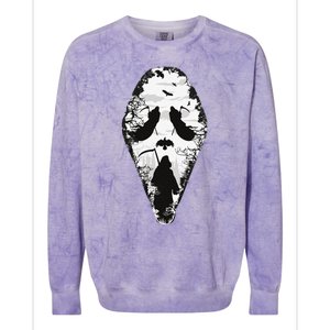 Scary Grim Reaper Halloween Scream Mask Horror Design Colorblast Crewneck Sweatshirt