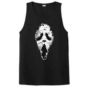 Scary Grim Reaper Halloween Scream Mask Horror Design PosiCharge Competitor Tank