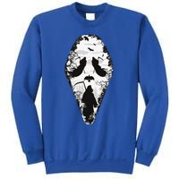 Scary Grim Reaper Halloween Scream Mask Horror Design Sweatshirt