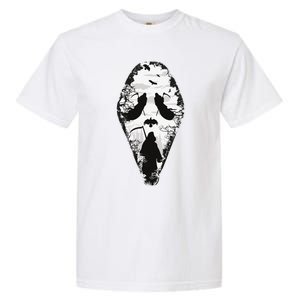 Scary Grim Reaper Halloween Scream Mask Horror Design Garment-Dyed Heavyweight T-Shirt