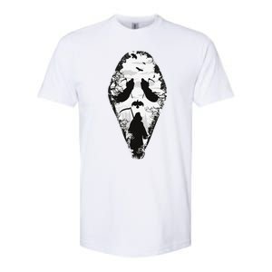 Scary Grim Reaper Halloween Scream Mask Horror Design Softstyle CVC T-Shirt