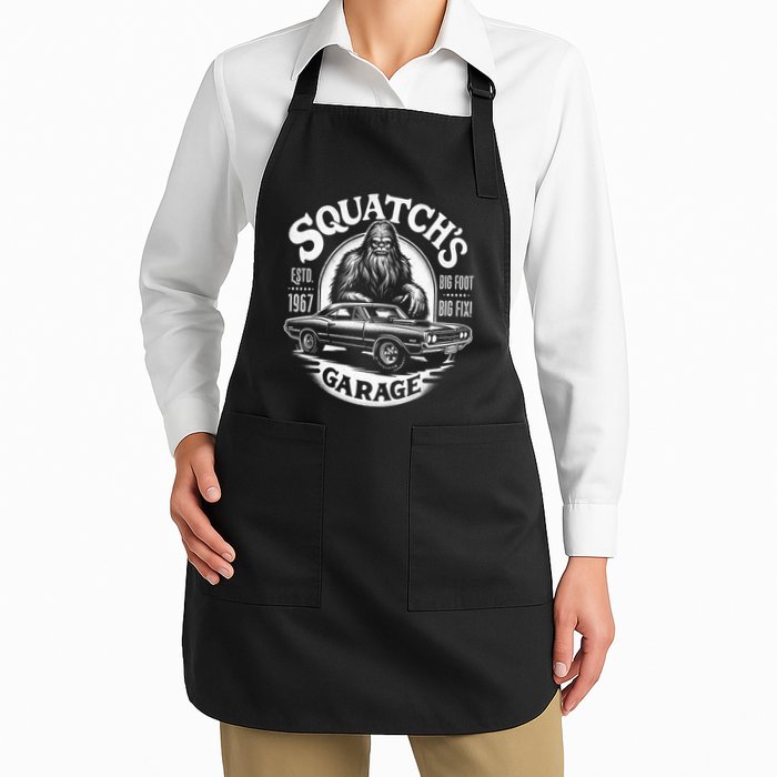 SquatchS Garage Retro – Sasquatch Bigfoot Funny Car Apron