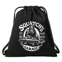 SquatchS Garage Retro – Sasquatch Bigfoot Funny Car Drawstring Bag
