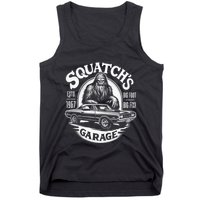 SquatchS Garage Retro – Sasquatch Bigfoot Funny Car Tank Top