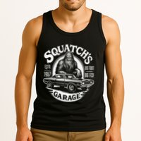 SquatchS Garage Retro – Sasquatch Bigfoot Funny Car Tank Top