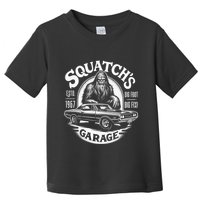 SquatchS Garage Retro – Sasquatch Bigfoot Funny Car Toddler T-Shirt