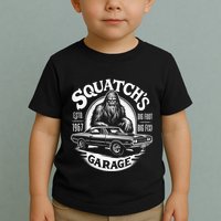SquatchS Garage Retro – Sasquatch Bigfoot Funny Car Toddler T-Shirt