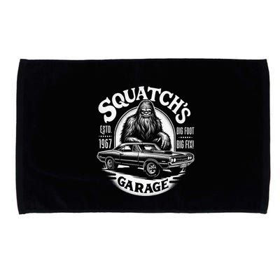 SquatchS Garage Retro – Sasquatch Bigfoot Funny Car Microfiber Hand Towel