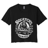 SquatchS Garage Retro – Sasquatch Bigfoot Funny Car Crop Top