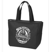 SquatchS Garage Retro – Sasquatch Bigfoot Funny Car Zip Tote Bag