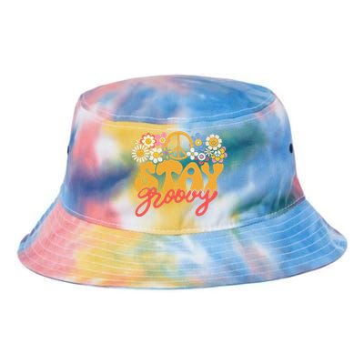 Stay Groovy Retro 70s 80s Floral Graphic Mama Smile Tie Dye Newport Bucket Hat