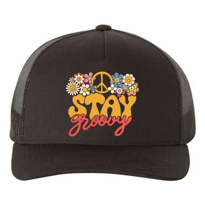 Stay Groovy Retro 70s 80s Floral Graphic Mama Smile Yupoong Adult 5-Panel Trucker Hat