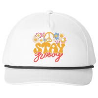 Stay Groovy Retro 70s 80s Floral Graphic Mama Smile Snapback Five-Panel Rope Hat