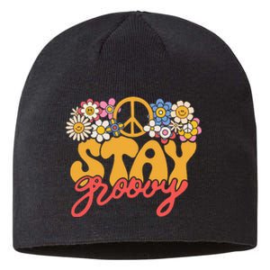 Stay Groovy Retro 70s 80s Floral Graphic Mama Smile Sustainable Beanie