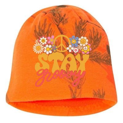 Stay Groovy Retro 70s 80s Floral Graphic Mama Smile Kati - Camo Knit Beanie