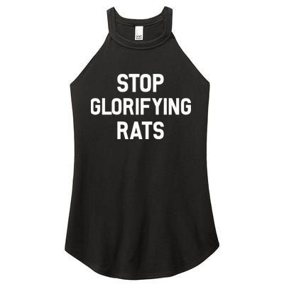 Stop Glorifying Rats Women's Perfect Tri Rocker Tank