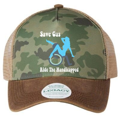 Save Gas Ride The Handicapped Funny Wheelchair Legacy Tie Dye Trucker Hat