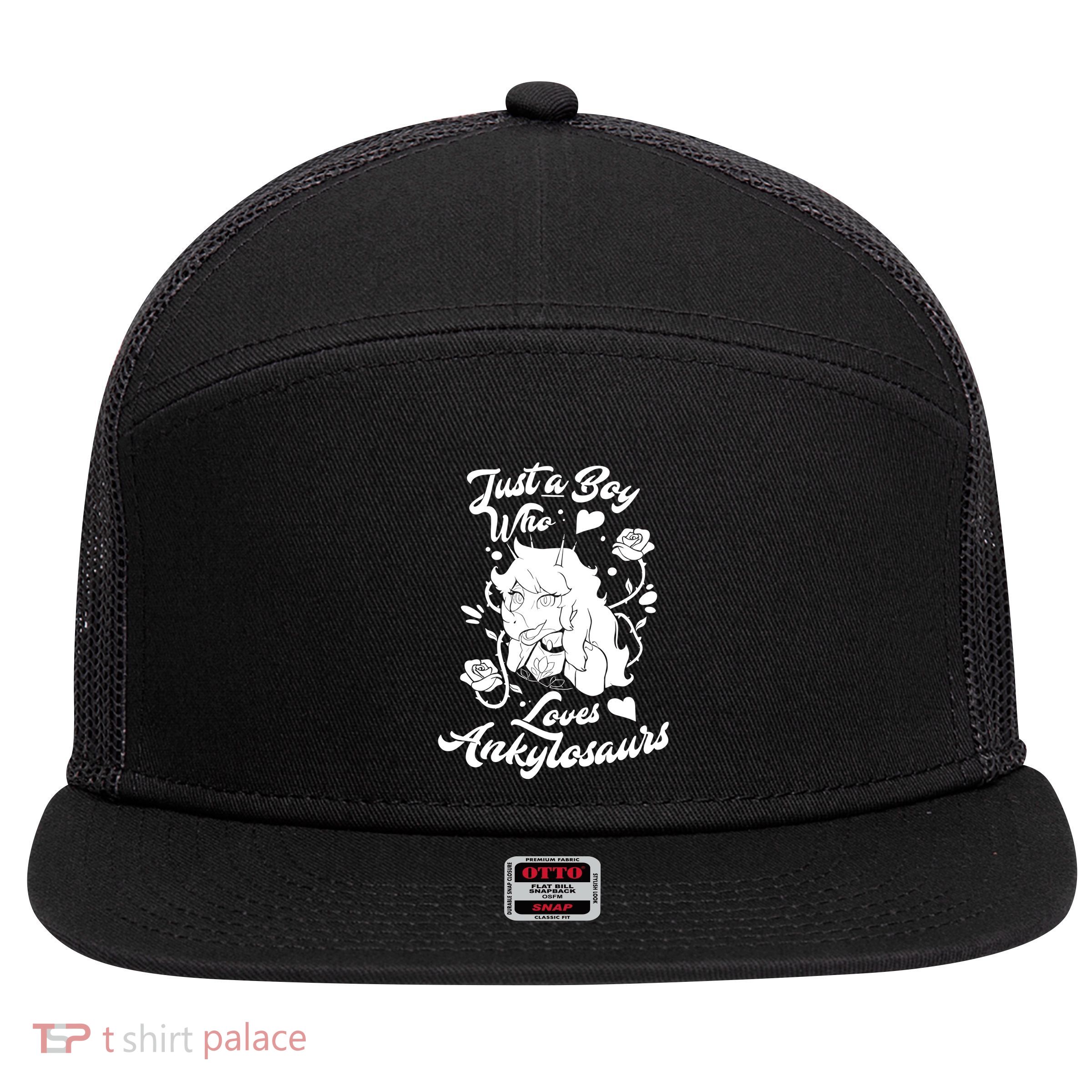 Snoot Game Rosa Just A Boy Who Loves Ankylosaurs 7 Panel Mesh Trucker Snapback Hat