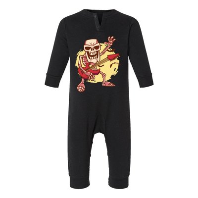 Skeleton Guitar Rock Infant Fleece One Piece