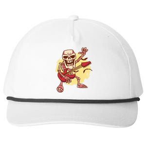 Skeleton Guitar Rock Snapback Five-Panel Rope Hat