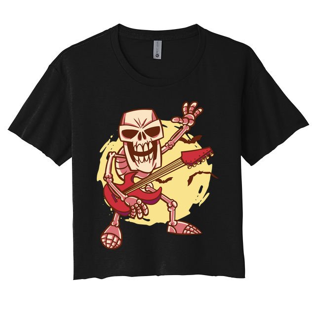 Skeleton Guitar Rock Crop Top