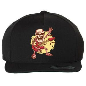 Skeleton Guitar Rock Wool Snapback Cap