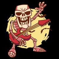 Skeleton Guitar Rock Zip Tote Bag