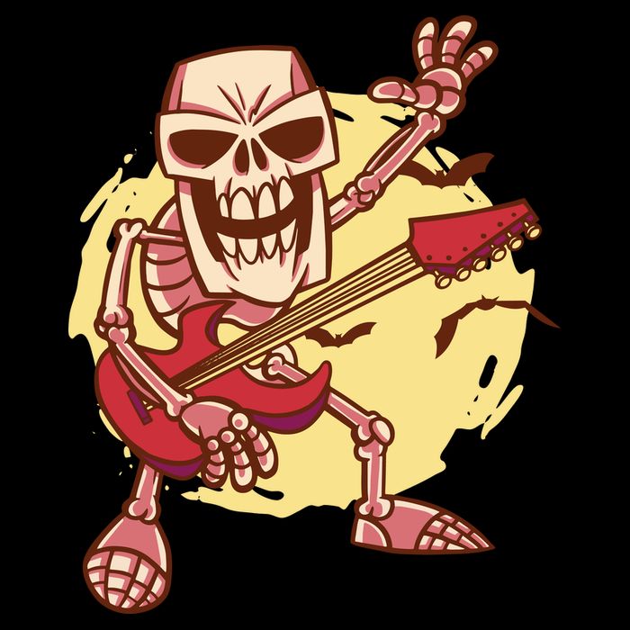 Skeleton Guitar Rock Zip Tote Bag