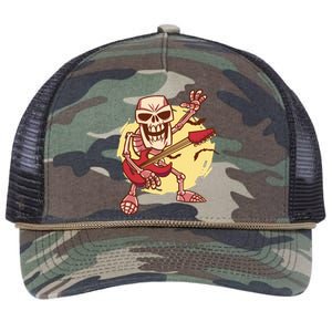 Skeleton Guitar Rock Retro Rope Trucker Hat Cap