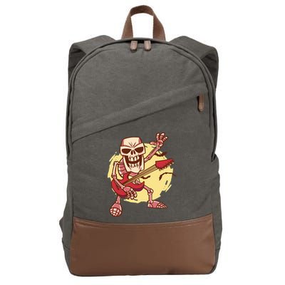 Skeleton Guitar Rock Cotton Canvas Backpack
