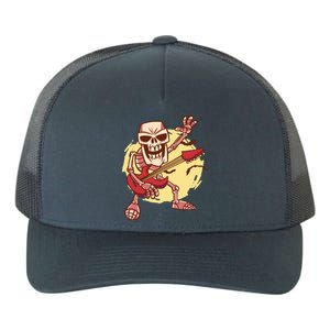 Skeleton Guitar Rock Yupoong Adult 5-Panel Trucker Hat