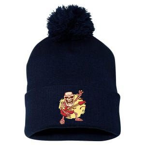 Skeleton Guitar Rock Pom Pom 12in Knit Beanie