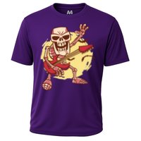 Skeleton Guitar Rock Cooling Performance Crew T-Shirt