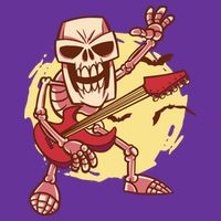 Skeleton Guitar Rock Cooling Performance Crew T-Shirt