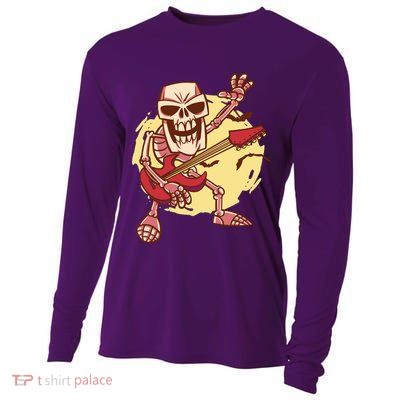 Skeleton Guitar Rock Cooling Performance Long Sleeve Crew