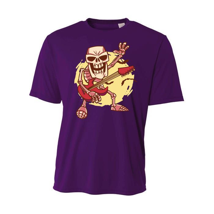 Skeleton Guitar Rock Youth Performance Sprint T-Shirt