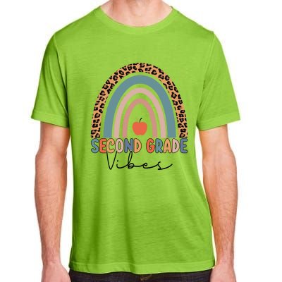 Second Grade Rainbow Leopard Teacher 2Nd Grade Vibes Gift Adult ChromaSoft Performance T-Shirt