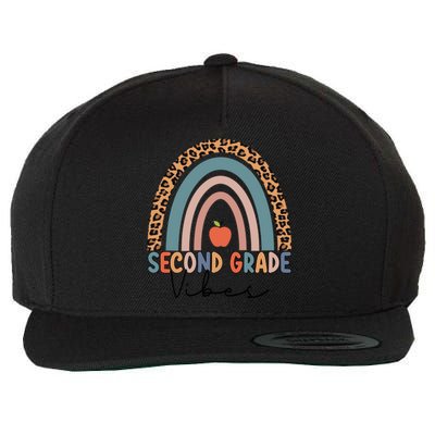 Second Grade Rainbow Leopard Teacher 2Nd Grade Vibes Gift Wool Snapback Cap